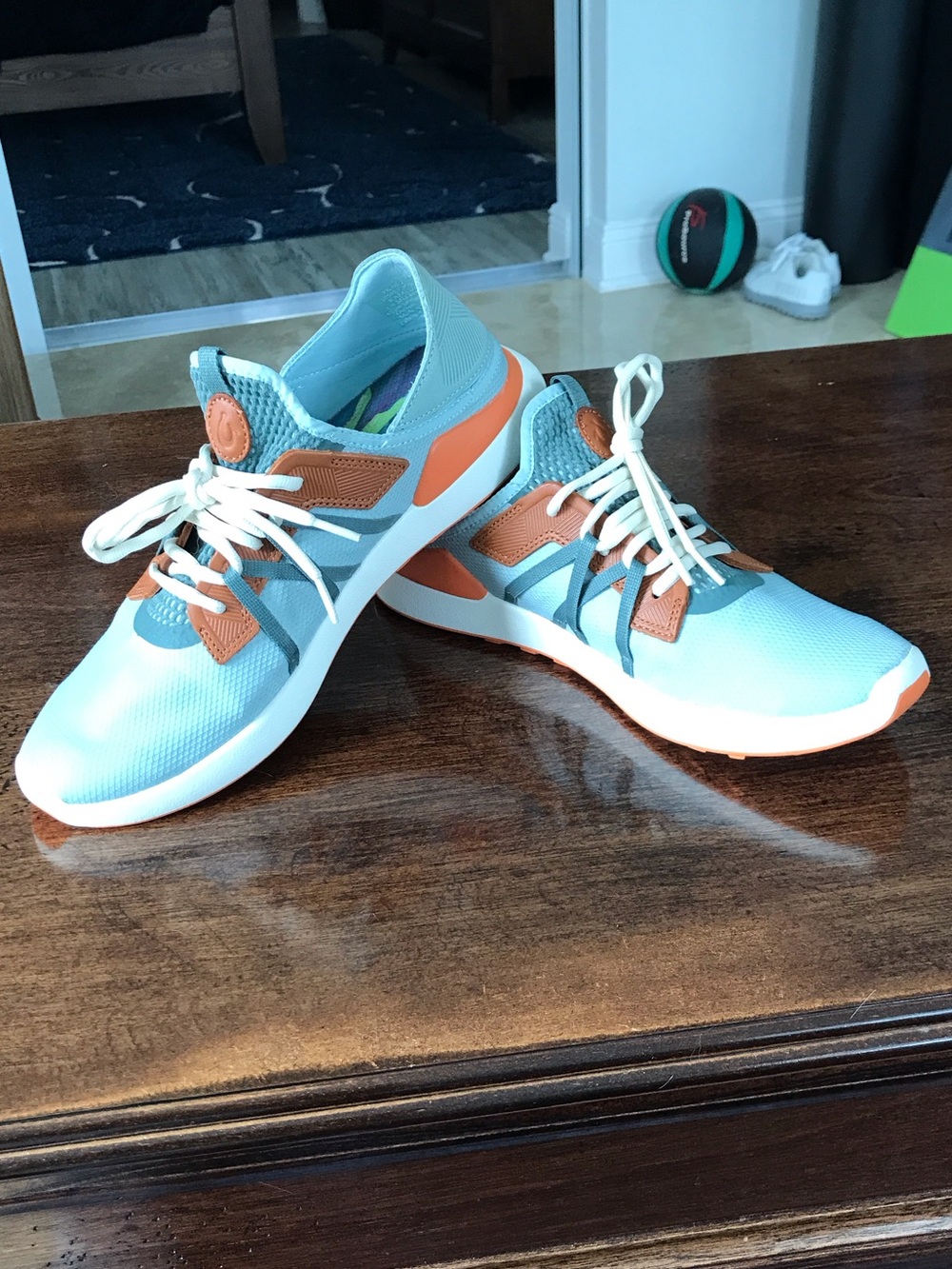OluKai Light Blue and Orange Women's Running Shoes